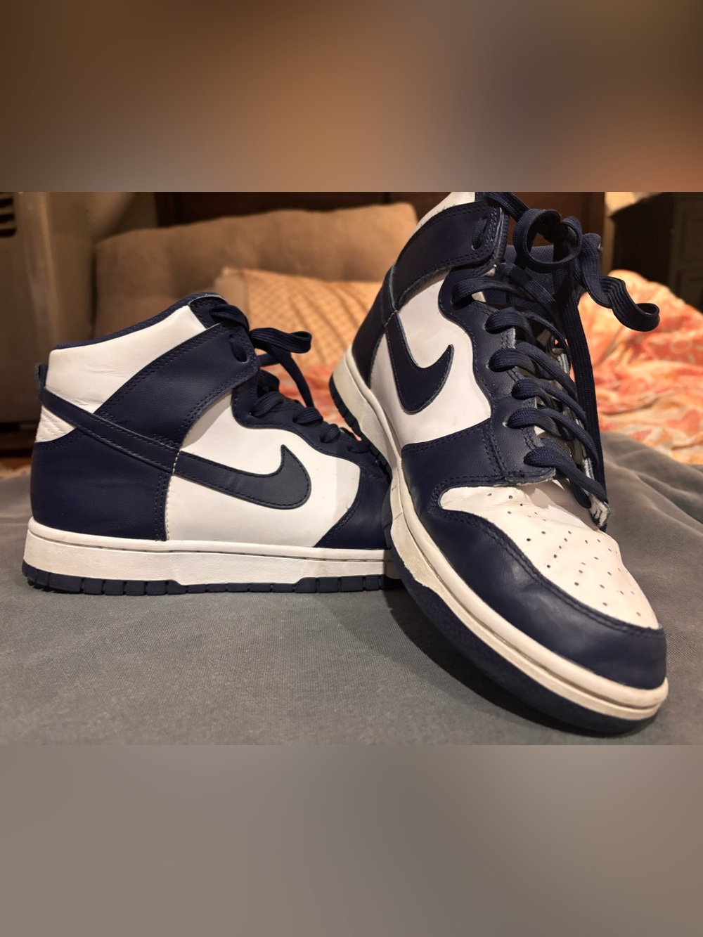 Nike Men’s High-Top Sneakers - Navy and White